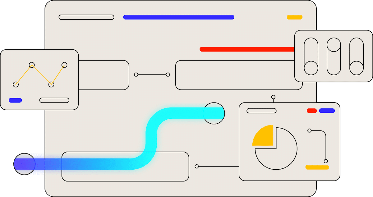 Engaging Software Interface with Charts and Flow Diagrams Abstract software interface illustration with charts and flow diagrams.